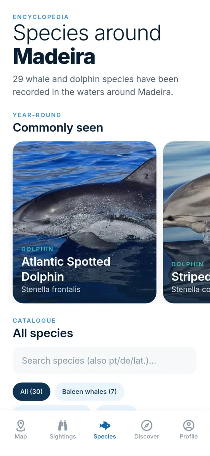 Species catalogue